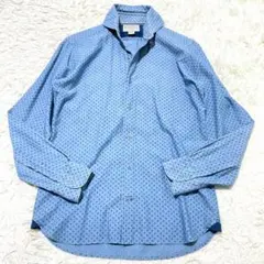 美品 オリアン デニムディヴィジョン シャンブレーシャツ インディゴ 小花柄
