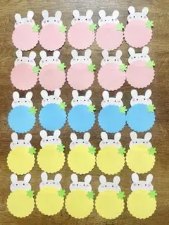 コメントカード　メッセージカード　パステルうさぎ♪ 25枚
