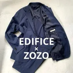 【美品】 EDIFICE × ZOZO スーツ セットアップ ネイビー