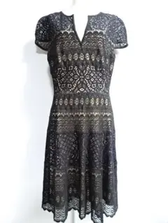 【美品】TADASHI SHOJIタダシショージレースワンピース2ブラック