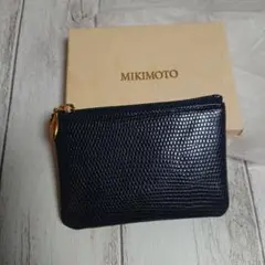 MIKIMOTO ネイビー レザー コインケース