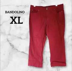 BANDOLINO 【XL】【LL】 赤 カジュアルパンツ 七分丈 レッド