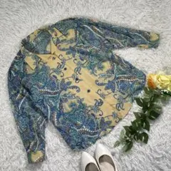 サマーシャツ　長袖シャツ　『LL相当』　個性的　ハンドメイド　一点物　夏シャツ