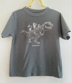 最終値下げ　モンベル　mont-bell 恐竜プリント Tシャツ 120 グレー