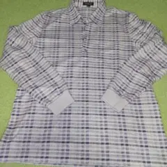 美品★EX-CLUB ポロシャツ M 紫系チェック