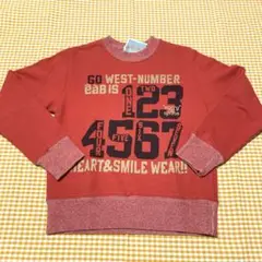 e a Bエーアーベー　⭐️新品⭐️130㎝・トレーナー・赤・アメリカン
