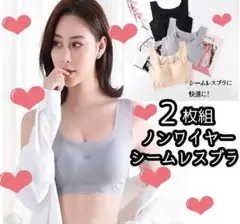 【2枚セット】ナイトブラ新品 ナノンワイヤー シームレス 育乳ブラ
