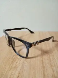 美品　メンズ　伊達メガネ　黒縁