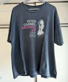 XLサイズ！ピーターガブリエル　プリントT 90s USA製 ピーター ガブリエル Tシャツ フェードブラック GEM