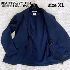 【BEAUTY&YOUTH】東レ ドライ シアサッカージャケット ネイビー XL