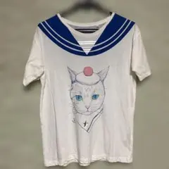 ユニクロUT猫イラスト セーラー襟 Tシャツ