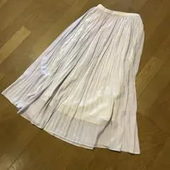 薄紫 プリーツ ロングスカート