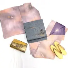 【1198】着物 小紋 袷 正絹 単品販売♪ピンク