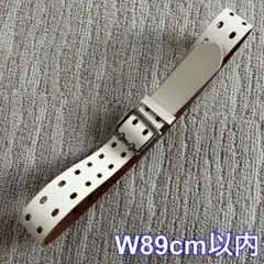 メンズ レザー ファッションベルト ホワイト系 W89cm以内