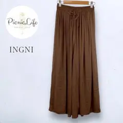 良品❤【イング】ギャザーガウチョパンツ ワイドパンツ ウエストゴム 薄手 M