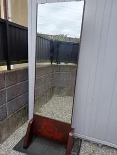 ミエミラー 木製 鎌倉彫り 姿見 鏡