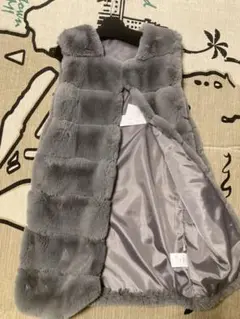 フェイクファーロングジレ