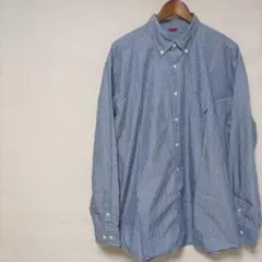 NAUTICA ストライプ柄ボタンダウンシャツ size:XL