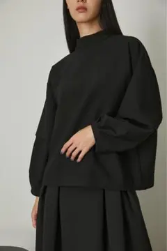 RIM.ARK Back ribbon square tops ブラック