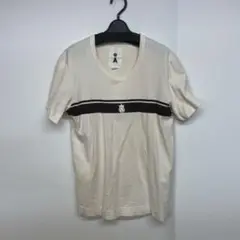 エイスの￼クリーム色 半袖 Tシャツ ストライプデザイン