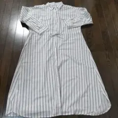ストライプ長袖シャツワンピース Mサイズ