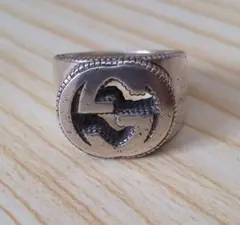 GUCCI.インターロッキングG.ダブルGデザインSV925リング