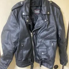 本革 ブラック ライダースジャケット