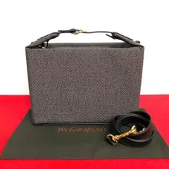 極 美品 イヴサンローラン YSL レザー 2way ショルダーバッグ グレー