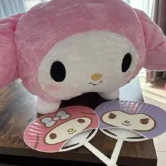 マイメロディ ぬいぐるみ 大きめ うちわ付き