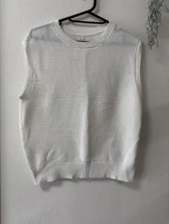 MUJI コットンメッシュフレンチスリーブセーター