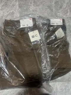 新品　UNIQLO C ワイドフィットカーゴショーツ　Sブラウン　2枚