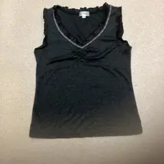MICHEL KLEIN 光沢グレーブラック　キャミソール 38(M)