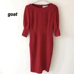 新品未使用✨goat ワンピース　七分袖　赤　エレガント　レディース