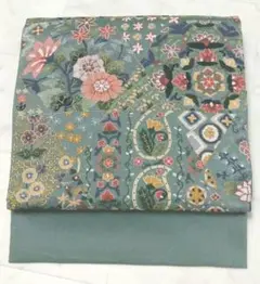 相良刺繍 花模様 袋帯