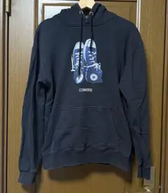 converse コンバース　パーカー　ブラック　ビックプリント　スニーカー