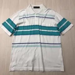 PLAY BOY プレイボーイ ボーダー 半袖 ポロシャツ M メンズ