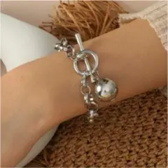 新品 シルバー ボールチェーン ブレスレット