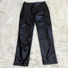 n6786 美品✨フェイクレザーロングパンツ XL 大きいサイズ モード 薄手