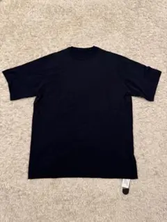 テアトラ新品CARTRIDGE KNIT CREW S/S 18G ネイビー L