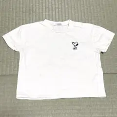 スヌーピー刺繍ホワイトTシャツ 90cm