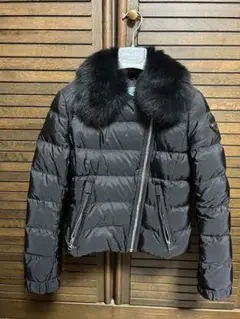 ≪PRADA≫希少サイズ☆ブルーフォックスライダースダウンジャケット38サイズ