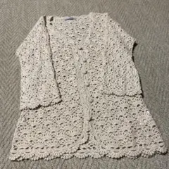 GRAY MAGIC レース編みカーディガン Mサイズ クリーム色