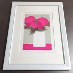 ベルナール カトラン 青い背景のアイリスの花束 2枚 セット 額縁 アート ベルナール カトラン 青い背景のアイリスの花束 2枚 セット 額縁