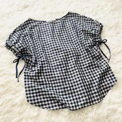 美品　UNTITLED ギンガムチェック　プルオーバー　フレンチスリーブ