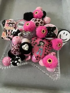 ビーズセット ピンク 黒 キャラクター付き