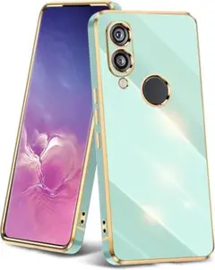 Huawei P20 lite ミントグリーン スマホケース ゴールドアクセント