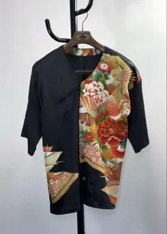 ★値下げします★鯉口ダボシャツ　男女兼用（紳士M）　脇広/五分袖　絹　留袖