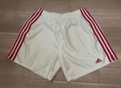 90s adidas 3ストライプ ショーツ 日本製 XO ホワイト×レッド