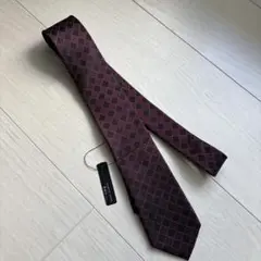 hiromichi nakano ワインレッド チェック柄ネクタイ