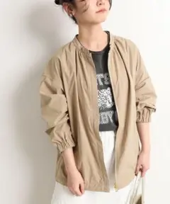 【美品】SLOBE IENA ノーカラーギャザーブルゾン 36